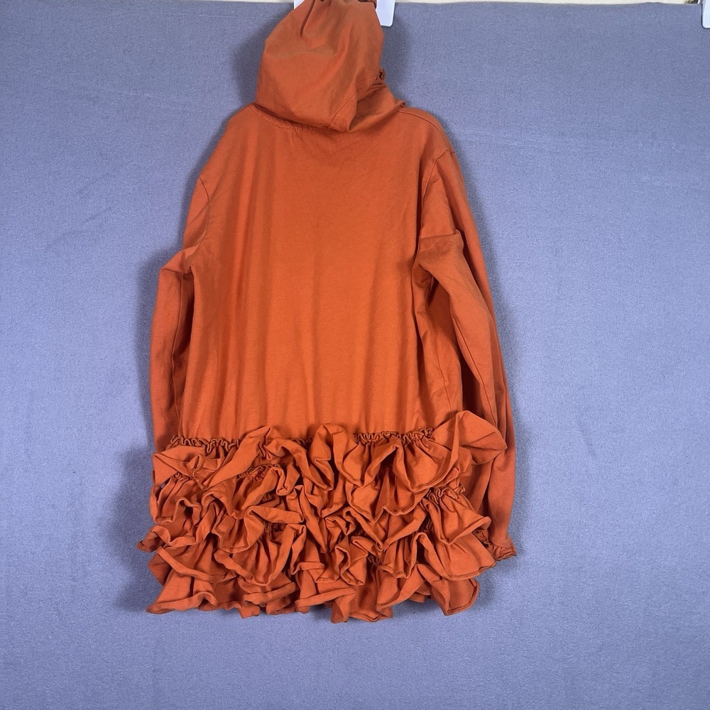 Marie Nicole Ruffle Cardigan Girls 12 Burnt Orange Fall Harvest Hooded Jacket - Picture 2 of 4